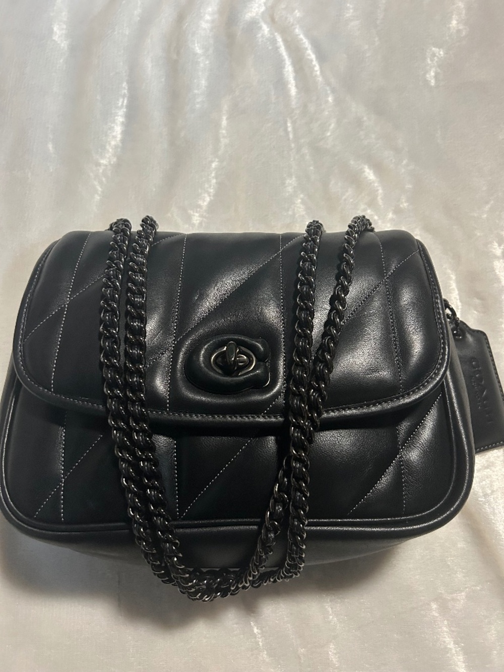 Coach Madison Quilted Pillow larger size in black